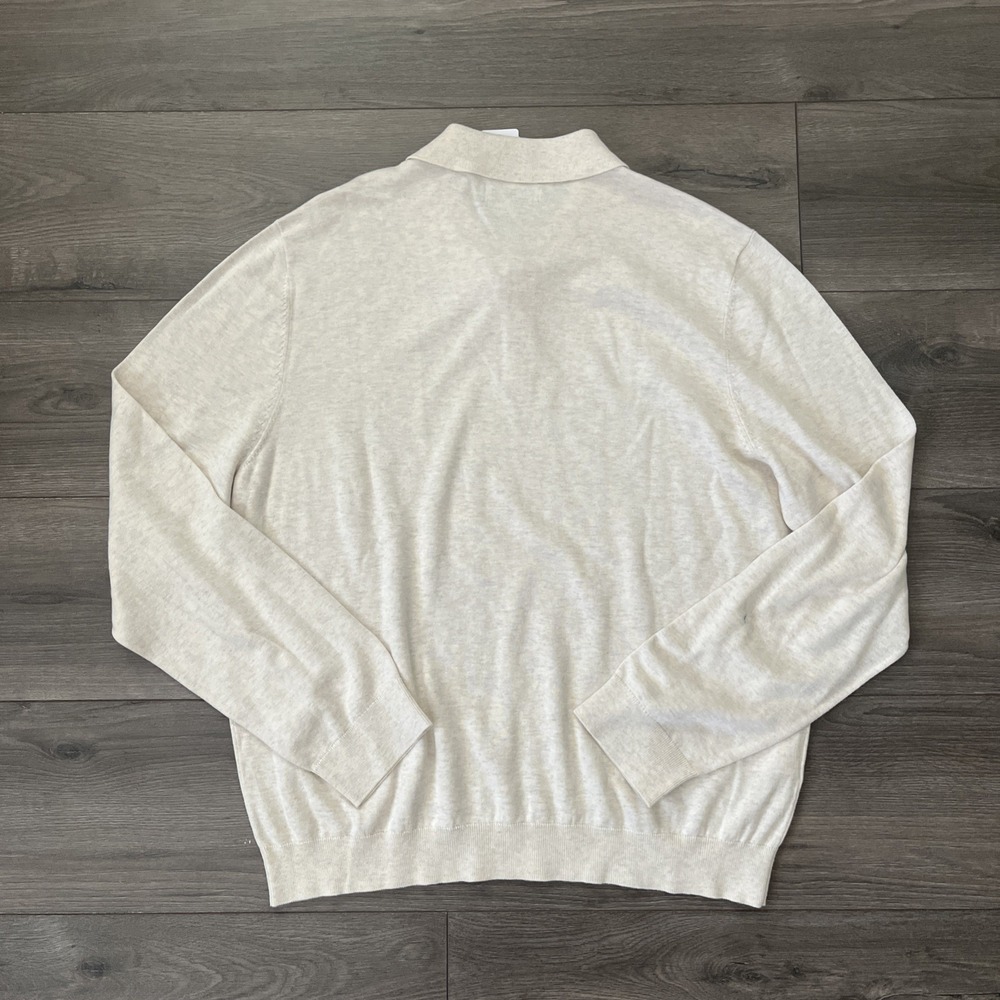 Cubavera Mens XL 1/4 Button Pullover Sweater NWT Beige - Picture 6 of 6